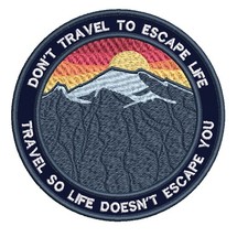 Mountain Patch Embroidered Iron-On Applique Souvenir Nature Wild Animals