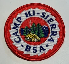 High Sierra Camp Red RE California  Boy Scout Camp Patch TT9
