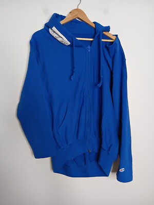 Vetements X Champion Reverse Weave SS17 Hoodie Mens Medium Blue DENMA  GVASALIA