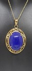 LAPIS lazuli 14k Yellow Gold Pendant. Lapis 14k Yellow Gold 18 Inches Rope Chain