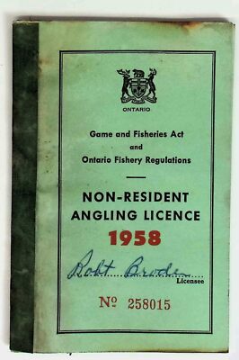 Permis de pêche à la pêche non-résident de l'Ontario 1966
