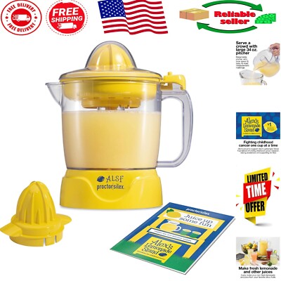 Effortless Citrus Juicing: Alex's 34 oz Juicer with Powerful Motor & Recipe Book