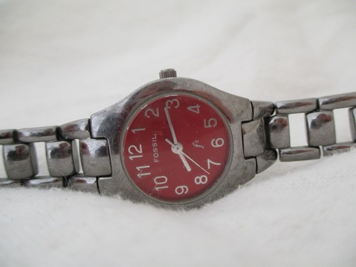 Fossil Watch Black Silver Toned Link 