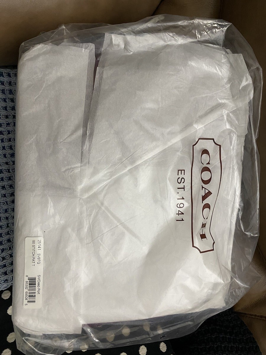 NWT Coach Stitched Patent Leather Baby Diaper Bag Tote 25141