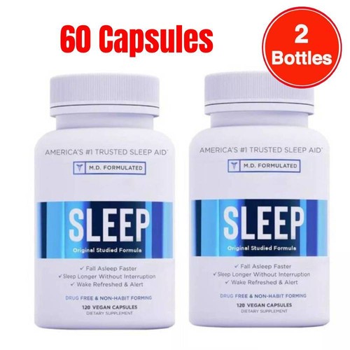 2X Natural Sleep Aid, Non-Habit-Forming Supplement, Improves Sleep, 60 ...