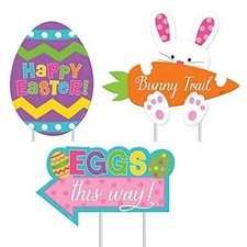 Amscan Easter Sidewalk Signs, Assorted Sizes, Multicolored