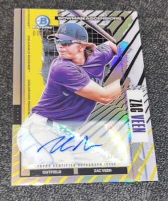 2021 Bowman Chrome Zac Veen Bowman Ascensions Auto Refractor #9