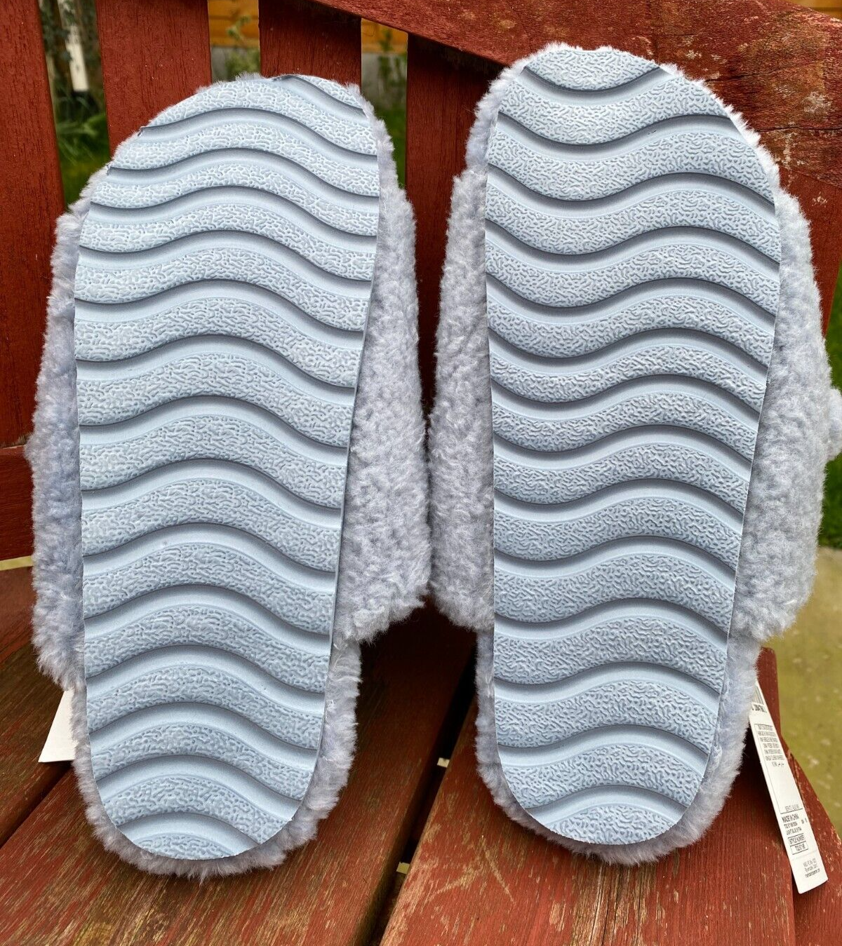 SAOLA Pantofole da donna M&S AZZURRO PELLICCIA SINTETICA SUOLA RIGIDA UK 6 EUR 39 5 vestibilità standard