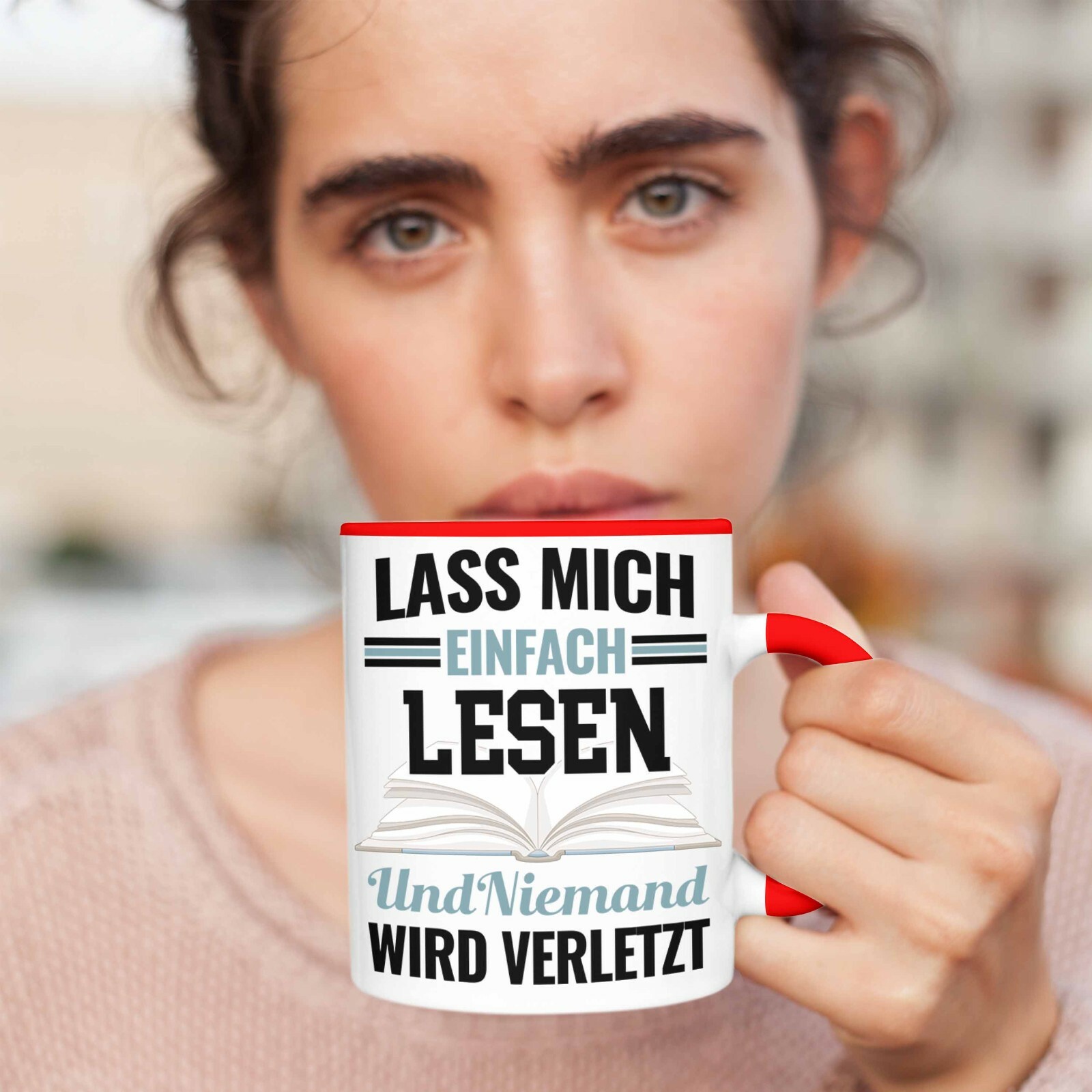 Leseratte Tasse 'Nur Noch Ein Kapitel' - Spülmaschinenfest, Beidseitig Bedruckt, In Deutschland Hergestellt