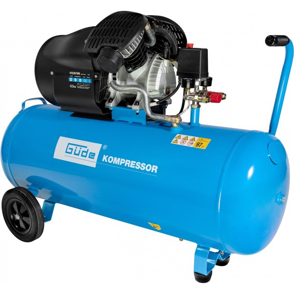 GüDe Druckluft Kompressor 412/8/100 8 Bar 2,2 Kw 230 V 100 L Kessel 2 Zylinder-image