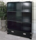 Designer Ex Display Black Wooden Bookcase Shelving Unit 2 Drawers RRP650