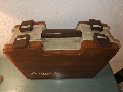 fenwick 40 tackle box Vintage Fenwick 40 Suitcase TackleBox Loaded W/Gear-Very Good