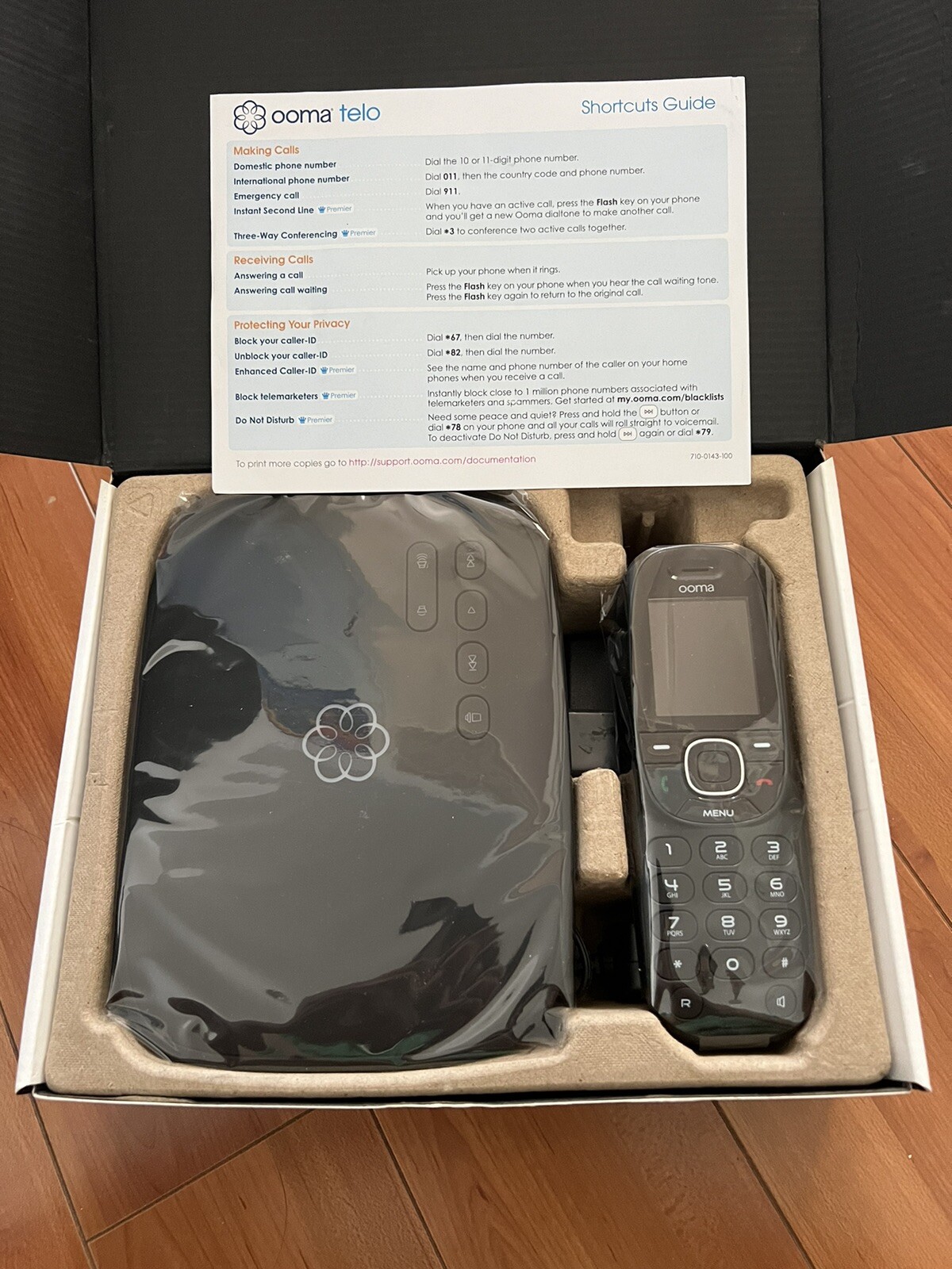 Ooma VoIP Telo HD2 Handset & Wireless + Bluetooth Adapter Home Phone Service
