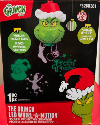 Gemmy LightShow Grinch Swirling Multi Color Christmas Indoor Light Projector