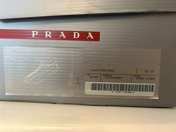 VINTAGE (NIB) RED PRADA PS1507 MEN'S US 8 / UNISEX BLACK RED VINTAGE (NIB) RED PRADA PS1507 MEN'S US 8 / UNISEX BLACK RED