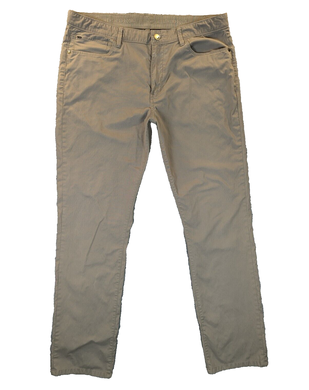 Weatherproof Pants 36x32 Men's Khaki Chinos Beige Elastic Waist Outdoor Cotton