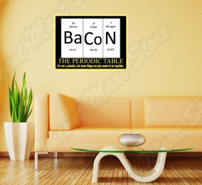 Pork Bacon Pig Chemistry Funny Slogan Wall Sticker Room Interior Decor 25''X20''
