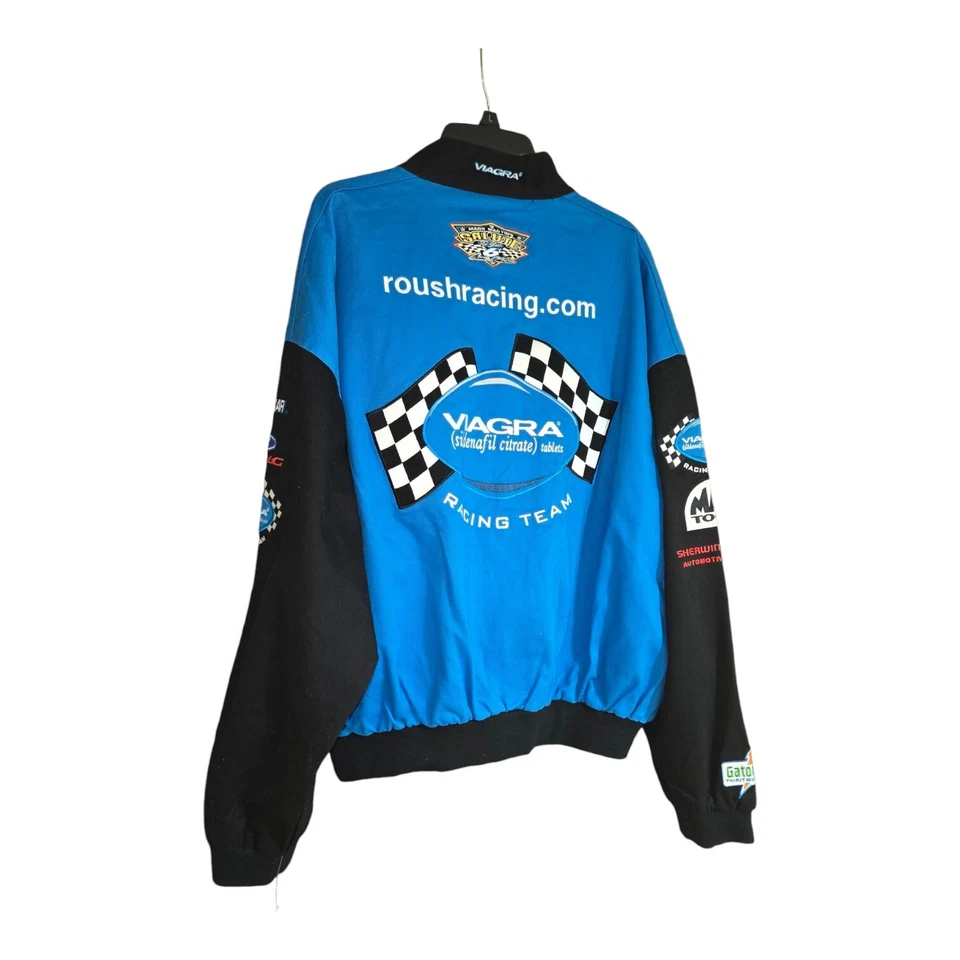 Mark Martin Viagra Jacket #6 Nascar Roush Racing Ford All Over Patches SZ XXL - Image 3 of 4