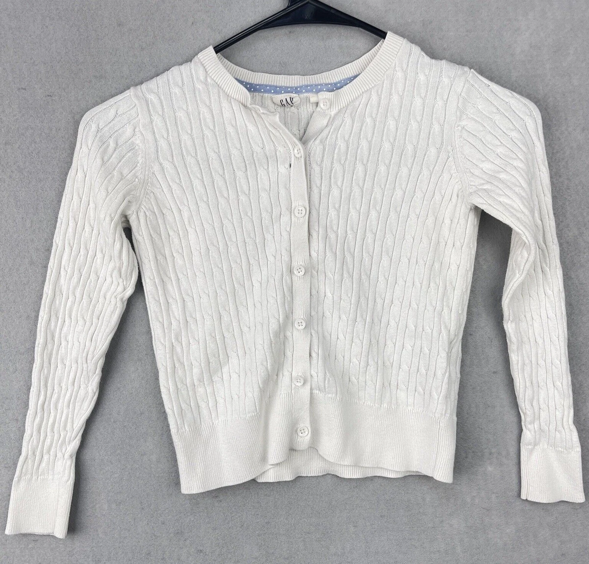 Gap Kids Girls Off White Button Up Cardigan Sweater Size Small
