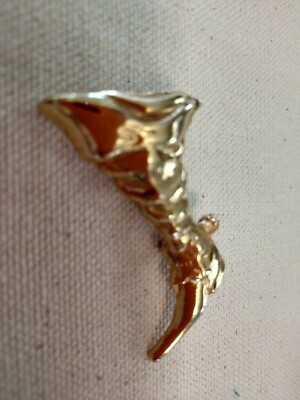 Vintage Boot Brooch Musketeer Style gold tone Rider Renaissance era 2 in tall
