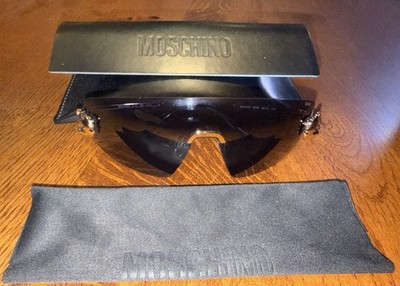 MOSCHINO MOS 120/S 000IR BLACK GOLD TEDDY BEAR SUNGLASSES 99-01 EUC with CASE