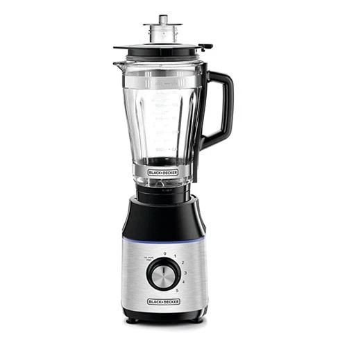 Black+Decker 700W High Speed Premium Blender, with Glass Jar Black/Silver