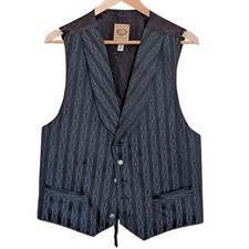 Wah Maker Frontier Clothing Black Patterned Vest XL Men's Western Business USA
