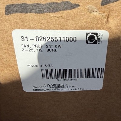 Source 1 24 in CW 3-Blade Fan Blade Propeller 1/2 in Bore S1-02625511000