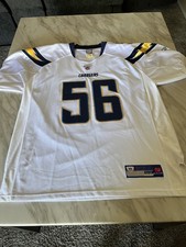 Reebok NFL Mens SZ 52 Los Angeles CHARGERS #56 Merriman Jersey White
