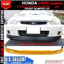 A Clearance Sale! Fits 99-00 Honda Civic Mugen Style Front Lip Painted Orange PU