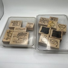 Stampin Up 2004 Two Step Little Layers  2005 Love Ya Bunches 13 Wood Stamps BND