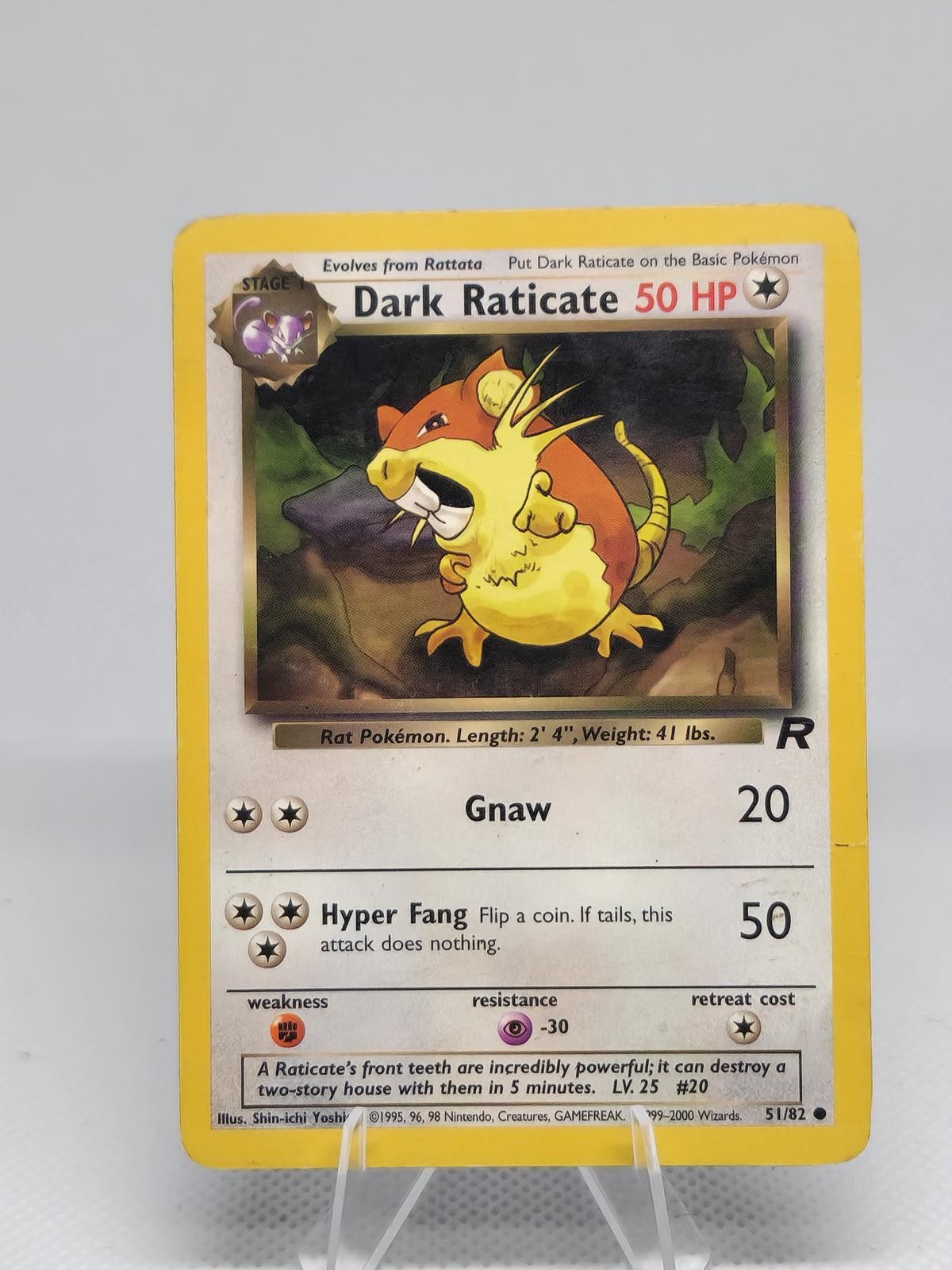 Dark Raticate 51/82 Common Team Rocket Pokemon Unlimited Heavily Played