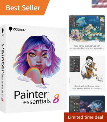 Unleash Creativity with Painter Essentials 8 - Rich Brush Library & AI Tools