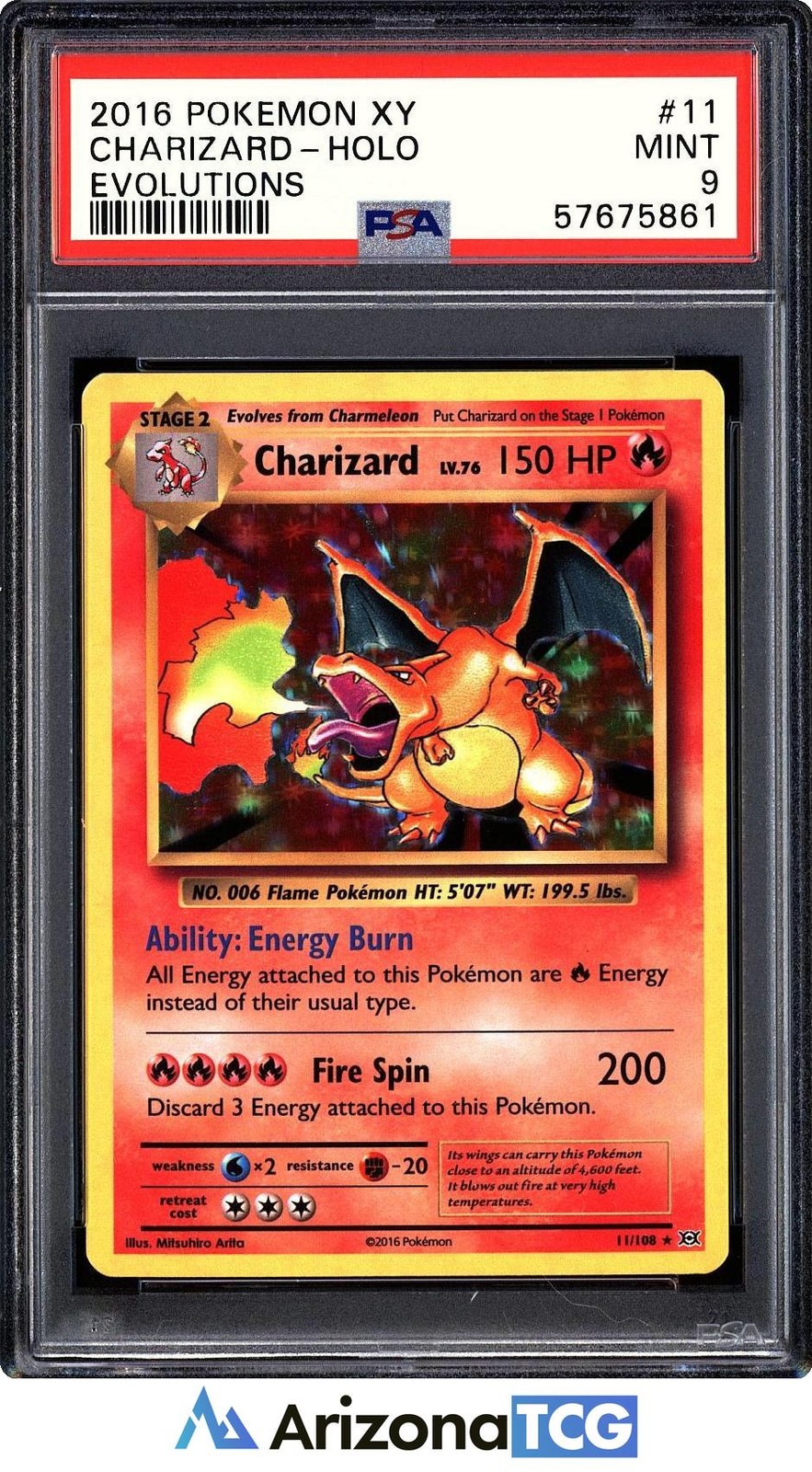 Pokemon 2016 Charizard 11/108 Holo Evolutions PSA 9