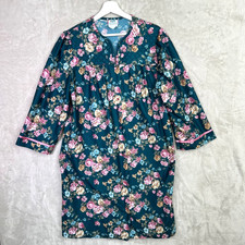 Vintage Lady Manhattan Robe Fleece Floral Nightgown Muumuu Sz M Bloomcore Granny