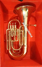 EUPHONIUM 4 VALVE OF PURE BRASS METAL IN GOLDEN POLISH + CASE BOX+ FREE SHIPPING