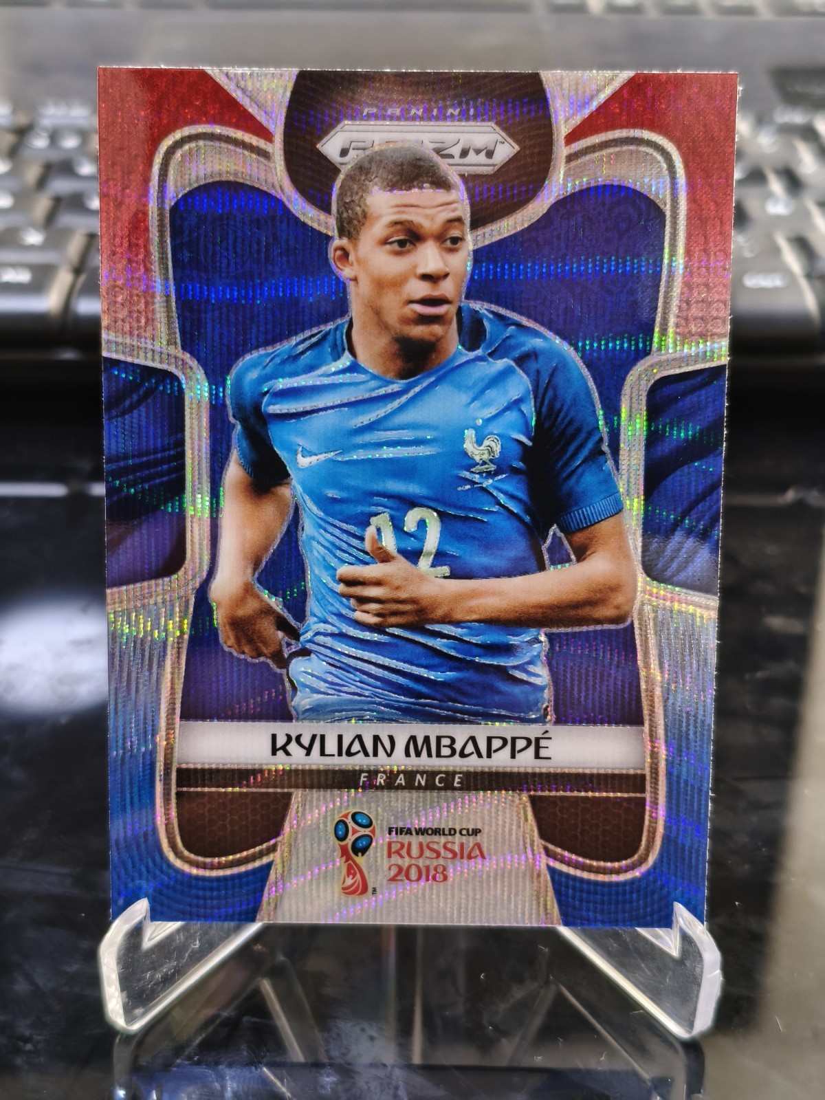 2018 Panini Prizm World Cup #80 Kylian Mbappe Red And Blue Wave Paralell France 