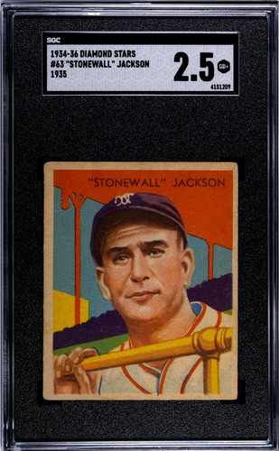 Stonewall Jackson #63 1935 Diamond Stars card