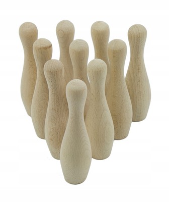 Holz-Kegelspiel Set | 10 stabile Kegel aus Holz für Kinder & Familie
