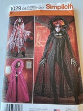 Simplicity 1029 Fantasy Cloak Cape Costume Pattern Hooded Wrap One Size UNCUT
