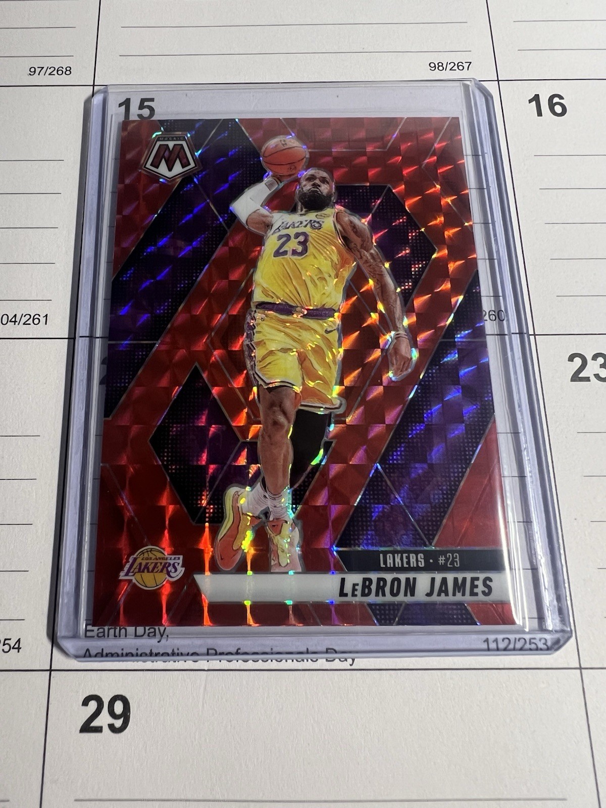 2024-25 Panini Mosaic LeBron James #180 Red Prizm Los Angeles