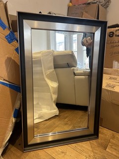 Large Mirror Silver & Black