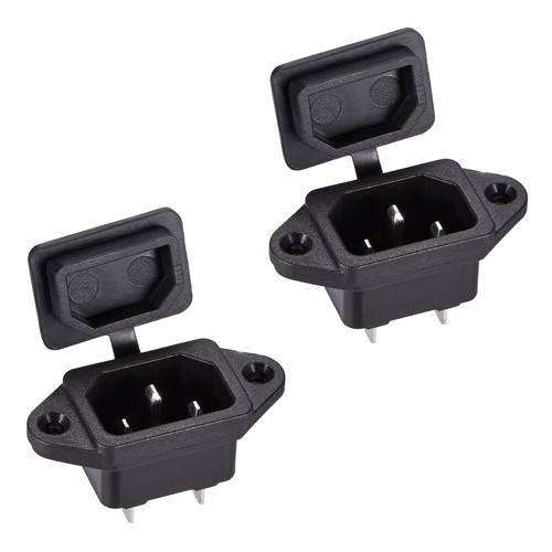 C8-8 Panneau Montage Bouchon Adaptateur 250V 10A 2P 2.7mm Boucle IEC Entrée Module Bouchon
