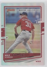 2020 Donruss Photo Variation Milestone Stat Line Max Scherzer (Red Jersey) 00gy