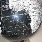 Rotating Tabletop World Globe 10in Black & White Wood Base Metal Meridian — photo 6