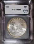 1900 Morgan Silver Dollar S$1 ICG MS66 toning toner NO RESERVE .99 START!!