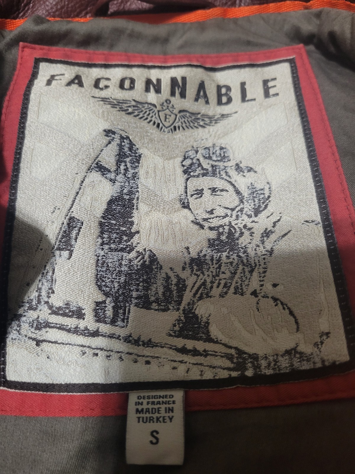 Facconable Brown Leather Jacket - Small - image 2