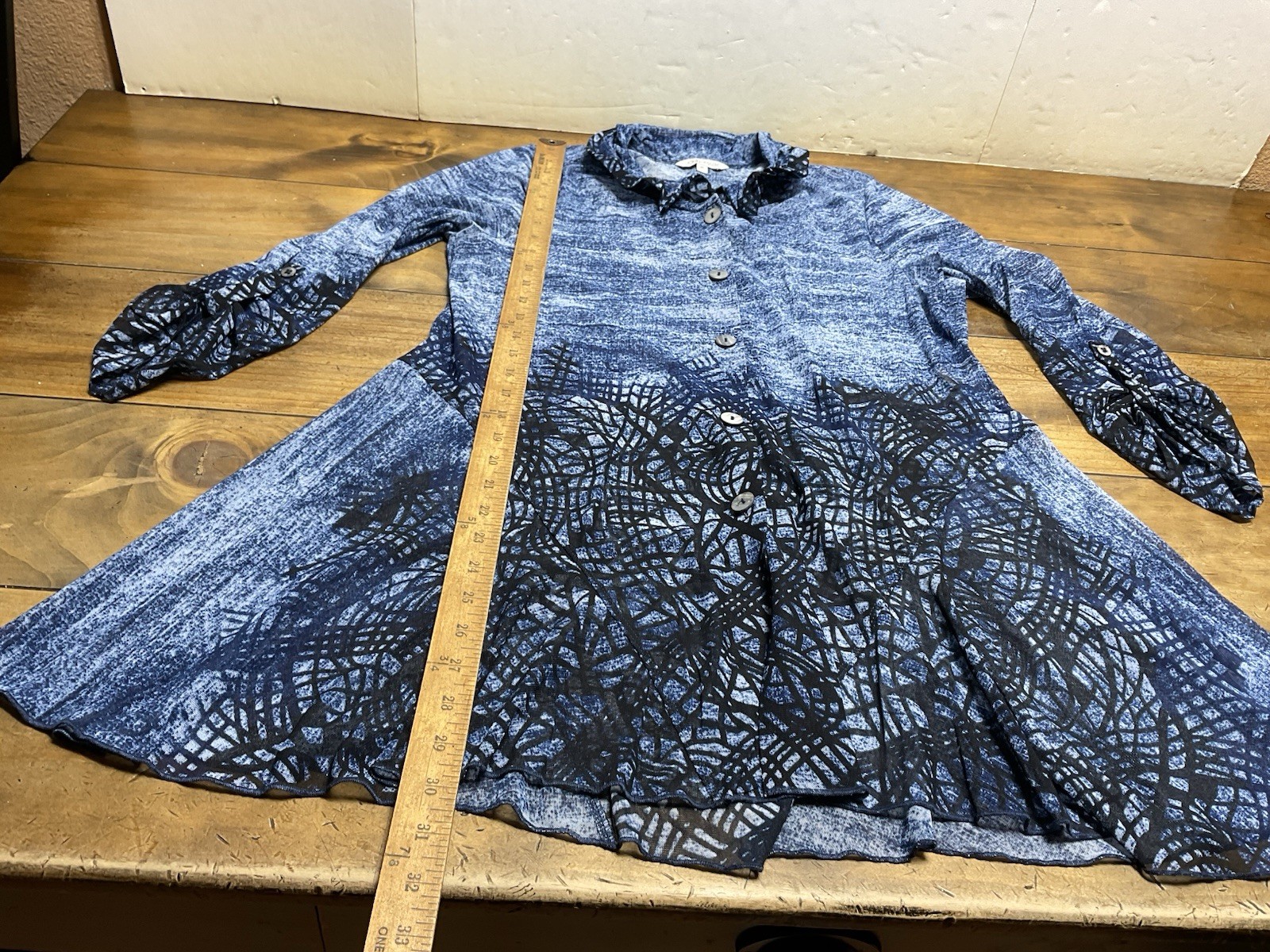 John Mark Button Down Tunic Top Statement Artsy S… - image 7