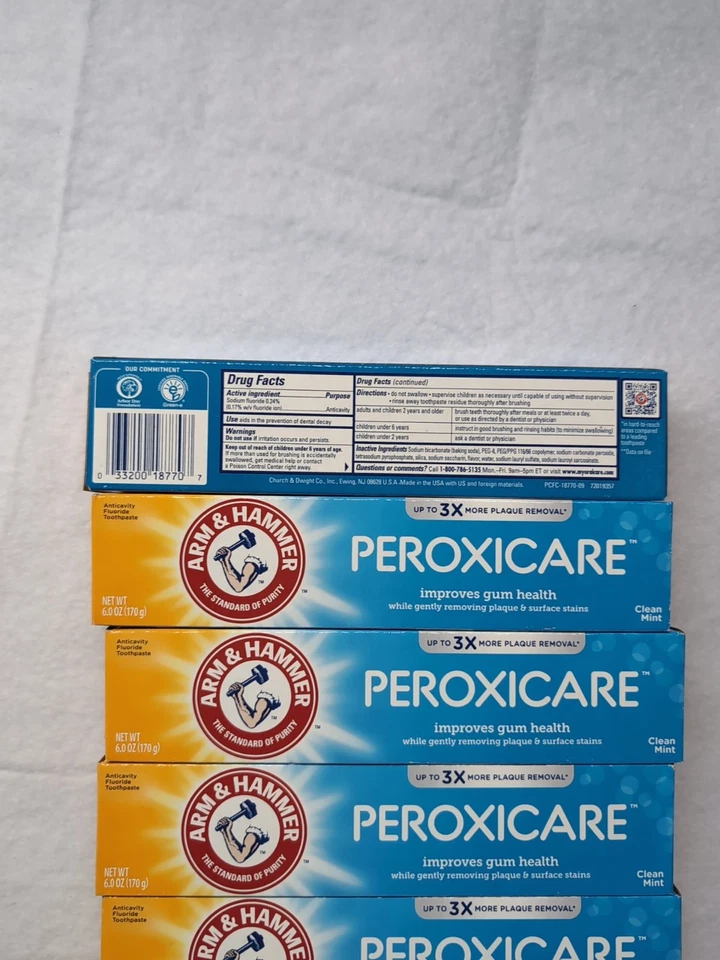 7件Arm & Hammer Peroxicare改善口香糖健康清洁薄荷抗腔牙膏 — 第 4/4 张图片