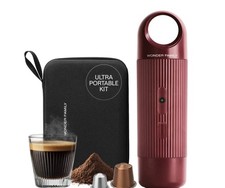 Portable Espresso Machine Automatic Mini Travel Maker 5 Cup Coffee Camping Case